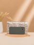 Geometric Pattern Square Bag Clear Flap Chain Strap Fashionable