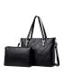 Stitch Detail Shoulder Tote Bag With Square Bag
