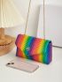 Mini Ombre Chevron Flap Square Bag