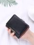 Metal Detail Kiss Lock Small Wallet