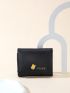 Letter Graphic Butterfly Decor Fold Over Small Wallet