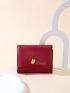 Letter Graphic Butterfly Decor Fold Over Small Wallet