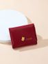 Letter Graphic Butterfly Decor Fold Over Small Wallet