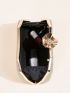 Flower & Rhinestone Decor Glitter Chain Box Bag