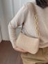 Mini Crocodile Embossed Chain Decor Felt Hobo Bag