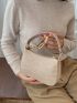 Mini Crocodile Embossed Chain Decor Felt Hobo Bag