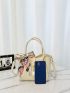 Twilly Scarf Decor Twist Lock Bucket Bag With Inner Pouch