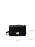 Quilted Detail Chain Flap Square Bag