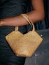 Rhinestone Decor Double Handle Evening Bag