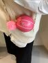 Mini Neon Pink Basketball Design Circle Bag With Bag Charm