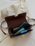 Embroidery Detail Flap Square Bag