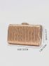Metallic Textured Chain Box Bag