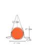 Mini Neon-orange Faux Pearl Decor Chain Circle Bag