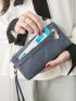 Snap Button Long Wallet With Wristlet