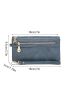Snap Button Long Wallet With Wristlet