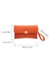 Neon-orange Metal Lock Flap Felt Square Bag