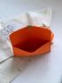 Neon-orange Metal Lock Flap Felt Square Bag