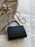 Crocodile Embossed Flap Square Bag