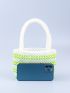 Mini Color Block Beaded Satchel Bag