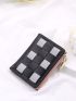 Two Tone Braided Detail Small Wallet