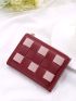 Two Tone Braided Detail Small Wallet