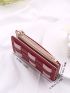 Two Tone Braided Detail Small Wallet