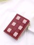 Two Tone Braided Detail Small Wallet