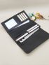 Studded Decor Snap Button Long Wallet