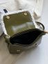 Mini Contrast Binding Buckle Decor Square Bag
