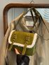 Mini Contrast Binding Buckle Decor Square Bag