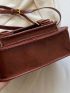 Buckle & Studded Decor Flap Square Bag
