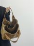 Minimalist Double Handle Square Bag With Round Charm