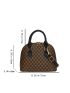 Geometric Pattern Zipper Dome Bag