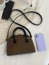 Geometric Pattern Zipper Dome Bag