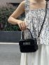 Mini Crocodile Embossed Twist Lock Flap Square Bag