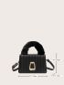 Mini Metal Decor Fluffy Handle Square Bag