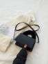 Mini Metal Decor Fluffy Handle Square Bag