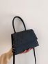 Mini Geometric Pattern Flap Square Bag