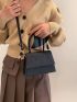 Mini Geometric Pattern Flap Square Bag