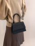 Mini Geometric Pattern Flap Square Bag
