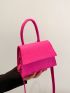 Mini Neon-pink Flap Square Bag