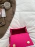 Mini Neon-pink Flap Square Bag