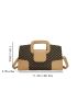 Colorblock Square Bag  Geometric Pattern Elegant
