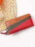 Colorblock Letter Graphic Long Wallet