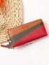 Colorblock Letter Graphic Long Wallet