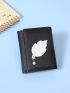 Leaf & Faux Pearl Decor Small Wallet