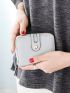 Letter Graphic Snap Button Small Wallet