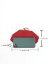 Small Novelty Bag Red Glitter Metal Decor For Party