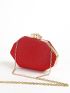 Small Novelty Bag Red Glitter Metal Decor For Party