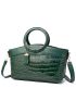 3pcs Crocodile Embossed Top Handle Bag Set